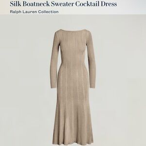 NWOT Ralph Lauren Purple Label Silk Cocktail Dress Women’s Small Beige